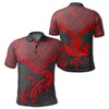 Red Ti Style Kanaka Map Hawaii Polo Shirt Featuring Turtle From Polynesian Hawaii All Over Print Polo T-Shirt