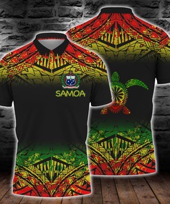 Reggae All-Over Print Polynesian Turtle Tattoo Personalized Polo T-Shirt For Men