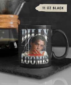 Relive Scary Movie Moments with this Billy Loomis Vintage Coffee Mug Featuring Scary Horror Homage