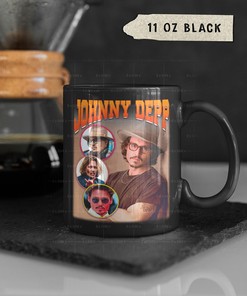 Retro 90s Tribute Coffee Mug to Johnny Depp's Justice with Homage, Fan, and Gift Ideas