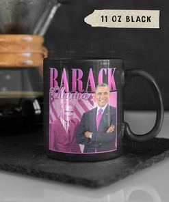 Retro Barack Obama Coffee Mug, American President Homage Cup, Politician Quote Mug, White Mug