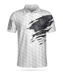 Ripped Vintage Golfing Skull Camouflaged 3D Printed Polo Shirt - Gift For Fans