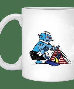 Robot Cleaner Mug Set, Best Gift for Friends or Lovers with Love Quotes