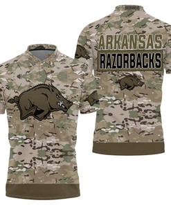 Rock Your Fan Gear With Arkansas Razorbacks Camo 3D All Over Print Polo Shirt