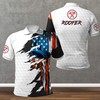 Roofer American Skull Flag 3D Polo Shirt With Polo Collar - Gift For Fans