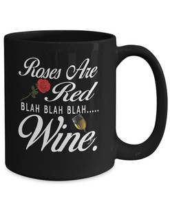 Roses Are Red Wine Mug - Women's Valentine's Day Mugs - Wine Mugs - Valentine Mug Set - Double Mug