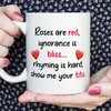 Rude Valentine Mug Set - Roses Are Red Show Me Your Tits Poem Mug, Perfect Valentine Gift for Girlfriend