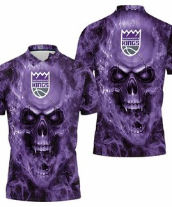Sacramento Kings Nba Fans Skull Personalized Polo T-Shirt - Fan Gift