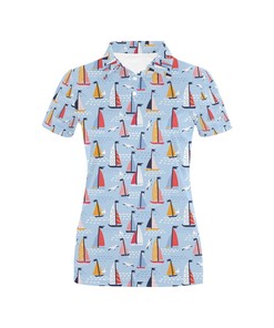 Sailboat 3D T-Shirts Ideas Print A2 Polo Shirt - Perfect Gift For Fans