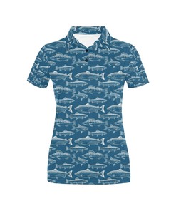 Salmon Fish All Over Print Polo T-Shirt - Perfect Gift For Fans