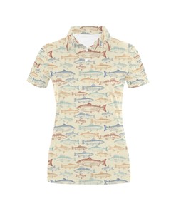 Salmon Fish Knit Style 3D Printed Polo Shirt With Polo Collar - Perfect Gift For Fans