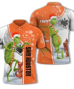 Sam Houston State Bearkats Ncaa Unisex Funny Christmas The Grinch 3D All Over Print Polo Shirt