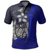 Samoa Blue All Over Print Polo T-Shirt With Turtle Design