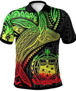 Samoa Humpback Whale & Coat Of Arms Reggae All Over Print Polo T-Shirt - Perfect Gift For Fans