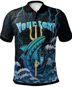Samoa Personalized Trident Thunder Shark Polo Shirt With Polo Collar - Gift For Fans