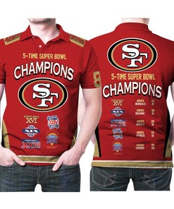 San Francisco 49Ers 5 Time Super Bowl Champions Polo Shirt For Fan - Gift For Fans With Athleisure T-Shirt