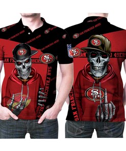 San Francisco 49Ers Hip Hop Skull 3D Printed Polo Shirt With 3D T Shirt Blender - Gift For Fans