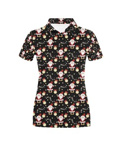 Santa Christmas Themed Print A1 Polo Shirt With Polo Collar - Gift For Fans