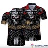Satan Skull And The Golden Snake Gift Men'S Polo Shirt - Perfect Gift For Fans Of Skulls And Dark Style