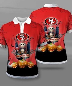 Scare Up Some Fun With San Francisco 49Ers Halloween 3D Polo Shirt - Perfect Gift For Fans