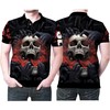 Scary Halloween 3D Printed Polo Shirt Feat. Evil Hands Red Skulls - Spooky Gift For Halloween Fans