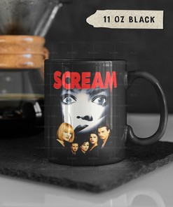Scary Movie Mug, Drew Barrymore SCREAM Tribute Mug, Horror Fan Cup, Sidney Actress Quote Mug, Movie Quote Mug