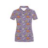 Scary Zombie Dinosaur Print Women'S Polo Shirt For Halloween And Horror Lovers