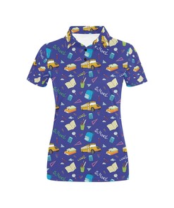 School Bus All Over Print Polo T-Shirt With Polo Collar - Perfect Gift For Fans