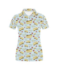 School Bus Back To School 3D Polo Shirt With Polo Collar - Perfect Gift For Fans