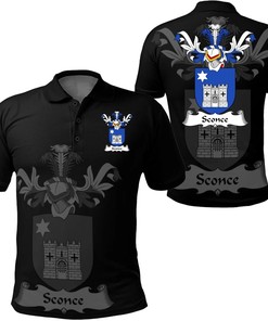 Sconce Family Crest Golf All Over Print Polo T-Shirt With Polo Collar - Perfect Gift For Fans