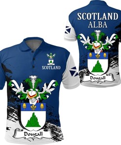 Scottish Family Crest Golf Polo Shirt For Dougall Fans - Perfect For Fans With A Scottish Heritage