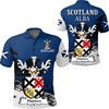 Scottish Family Crest Polo Collar - Ideal For Golf Enthusiasts
