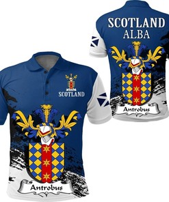 Scottish Family Crest Polo Shirt - Antrobus, Scotland Special Golf Shirt For Fans