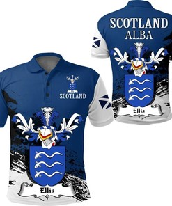 Scottish Family Crest Polo Shirt - Ellis Golf Style Special Edition