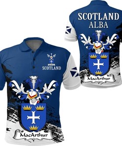 Scottish Family Crest Polo Shirt - Golf Shirt For Macarthur Of Scotland