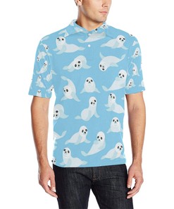 Sea Lion Cute Pattern Print All Over Print Polo T-Shirt - Perfect Gift For Fans