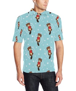 Sea Otter Cute Pattern Print All Over Print Polo T-Shirt - Perfect Gift For Fans