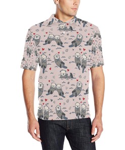 Sea Otter Pattern Print A2 All Over Print Polo T-Shirt - Perfect Gift For Fans