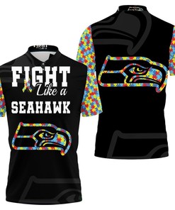 Seattle Seahawks Autism Support Polo Shirt - Stand Up For Autism