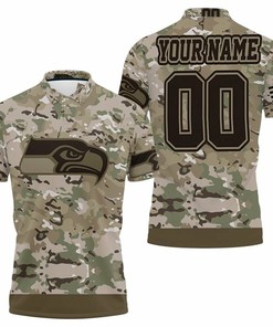 Seattle Seahawks Camouflage Veteran Polo T-Shirt (3D Polo Shirts For Men) - Ideal Gift For Fans