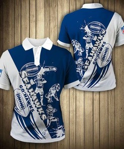 Seattle Seahawks Casual Athleisure T-Shirt (3D Printed Polo) - Ideal Gift For Fans