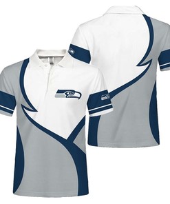 Seattle Seahawks Classic Button Up Polo T-Shirt (Personalized 3D) - Perfect For Fans