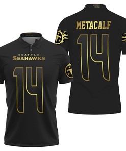 Seattle Seahawks D K Metcalf Jersey Inspired Style 3D Printed Polo T-Shirt - Perfect For Fans