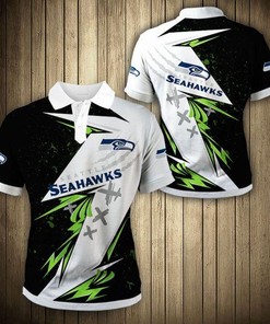 Seattle Seahawks Graffiti All Over Print Polo T-Shirt (3D T-Shirts Ideas) - Ideal Gift For Fans