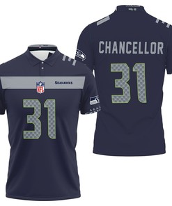 Seattle Seahawks Kam Chancellor Team Color Jersey Inspired 3D Printed Polo Shirt - Perfect For Fans
