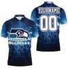 Seattle Seahawks Lightning All Over Print Polo T-Shirt - Perfect For Fans