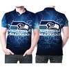 Seattle Seahawks Thunder Light Logo All Over Print Polo T-Shirt - Perfect For Fans