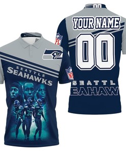 Seattle Seahawks Trio Personalized Polo T-Shirt (3D Printed Polo Shirts) - Ideal Gift For Fans