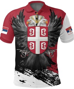 Serbia Polo Shirt Serbian Eagle Tattoo (Personalized) - Perfect For Fans