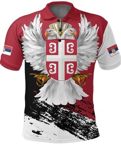 Serbia Polo Shirt - Serbian White Eagle (All Over Print) - Perfect For Fans